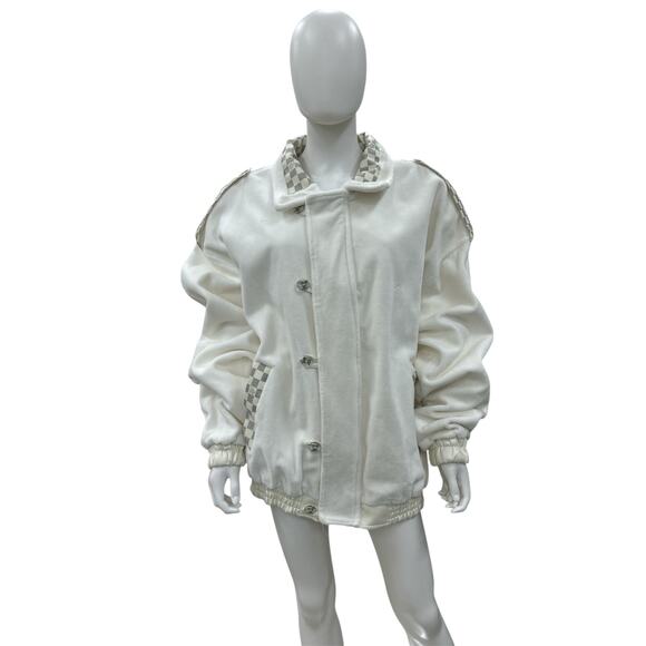 Dapper Dan VTG Authentic 90s Cream Velour Jacket SIZE XL - Picture 3 of 7